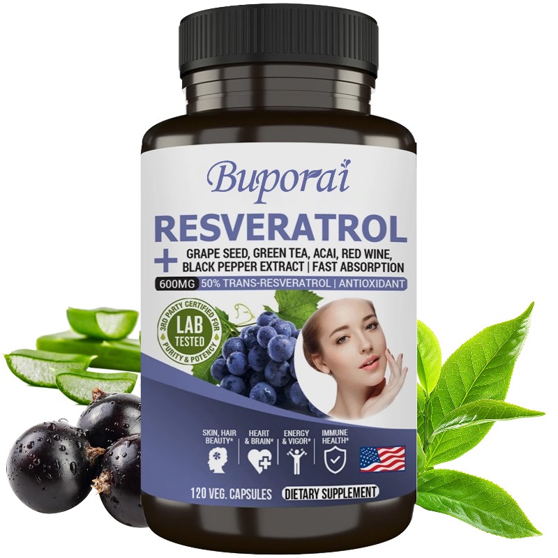 Resveratrol Capsule Anti Aging - Cápsulas de Resveratrol - Antioxidante, Antienvelhecimento,