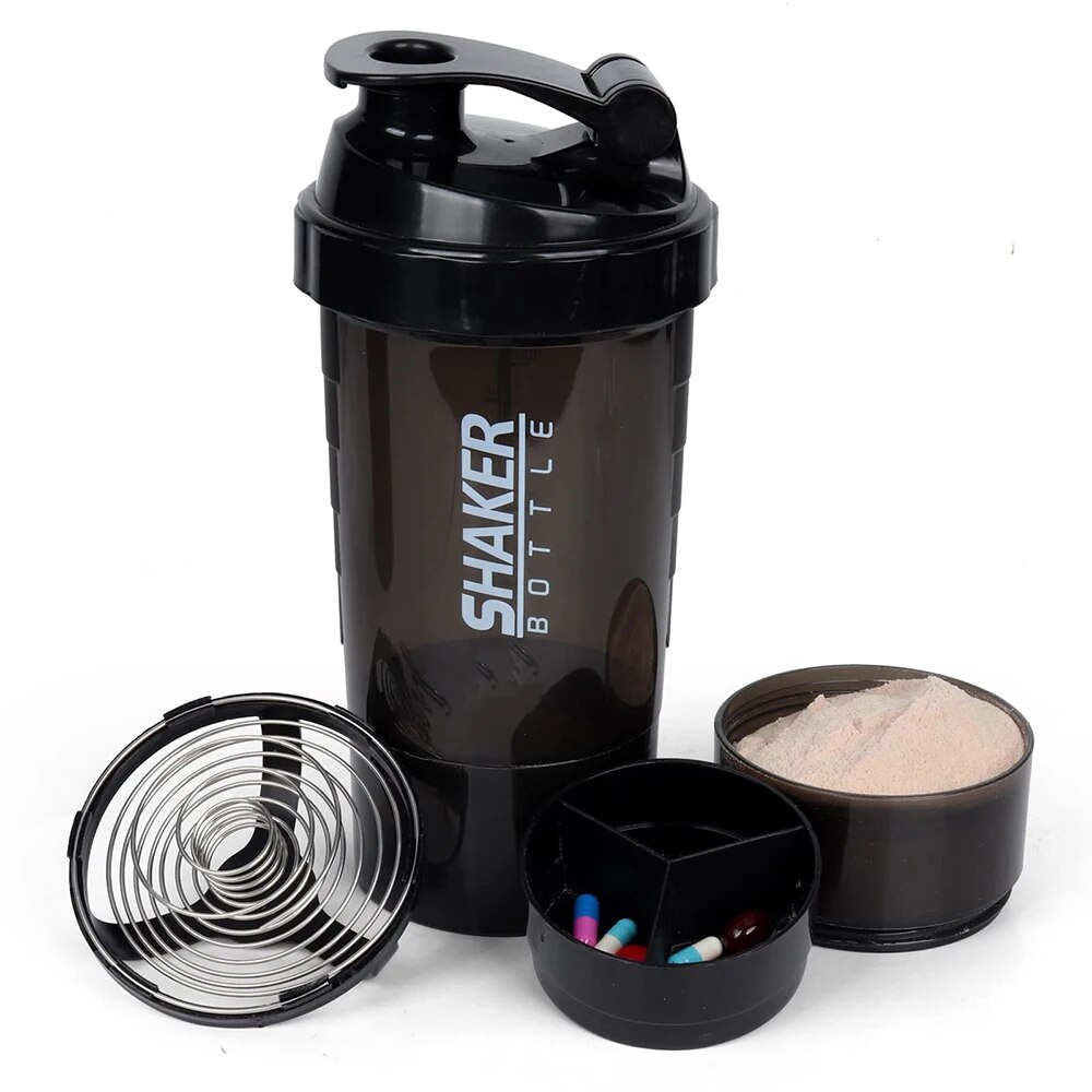 Protein Shaker Bottle - Garrafa De Proteína De 3 Camadas