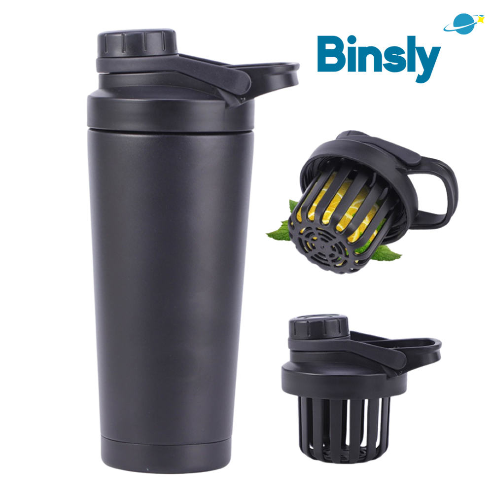 Protein Shaker Bottle - Garrafa agitadora portátil de aço inoxidável,