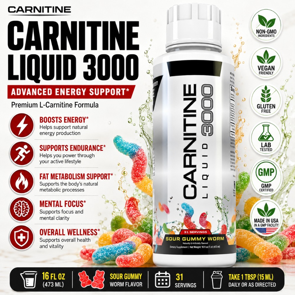 L-Carnitine Liquid - L-Carnitina Líquida 3000mg Sabor Goma Azeda