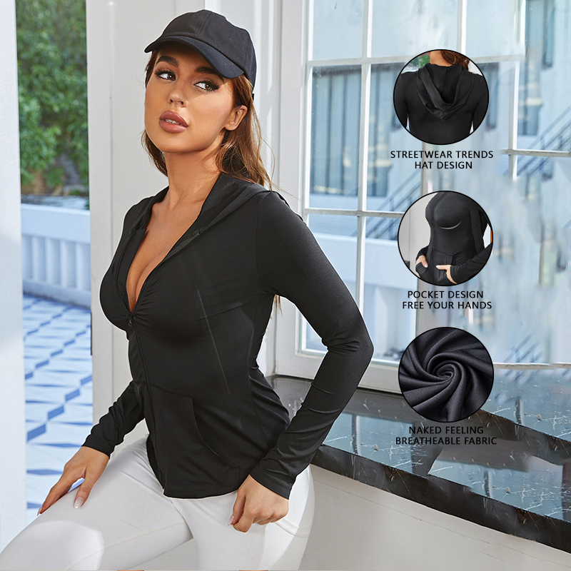 Casaco feminino preto justo, r - Fitness & Nutrition Lab Zapopan avaliação e preço