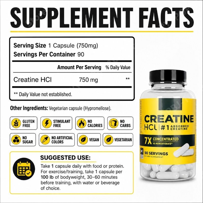 Creatina HCl 750mg 90 Cápsulas - Nutrition Fitness Supplements avaliação e preço