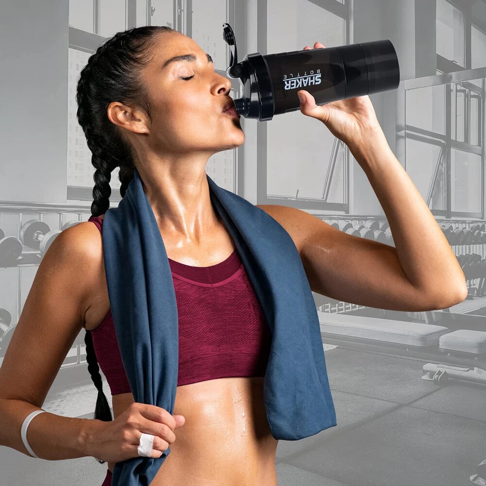 Garrafa De Proteína De 3 Camad - Protein Shaker Bottle avaliação e preço